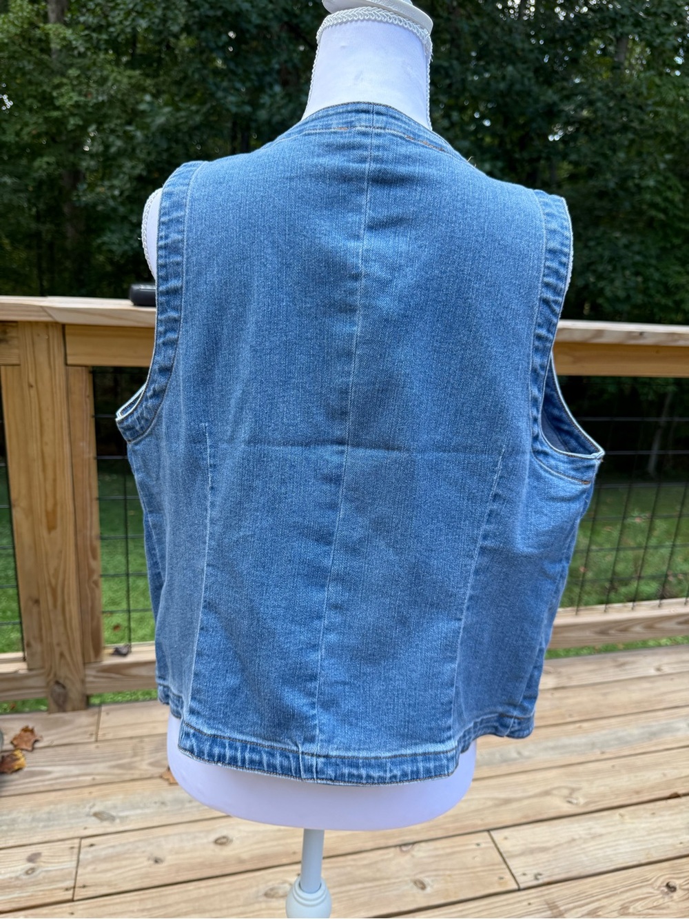 Nine West Blue Denim Button-Front Camisole Vest - Picture 4 of 4